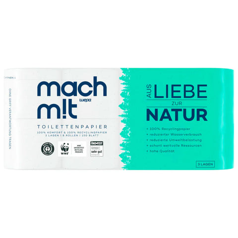 Mach mit Toilettenpapier 3-lagig 8x150 Blatt