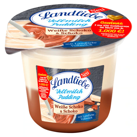 Landliebe Vollmilch Pudding Weiße Schoko & Schoko 225g