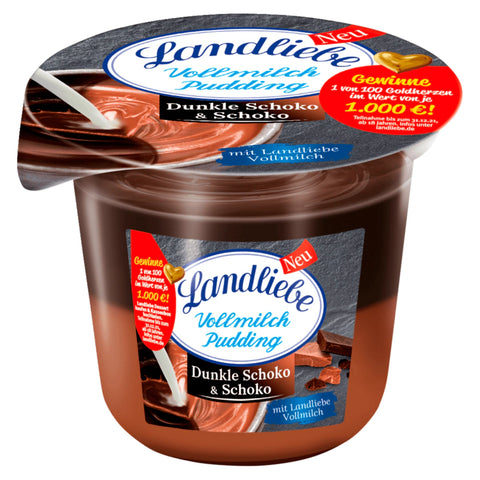 Landliebe Vollmilchpudding Dunkle Schoko & Schoko 225g