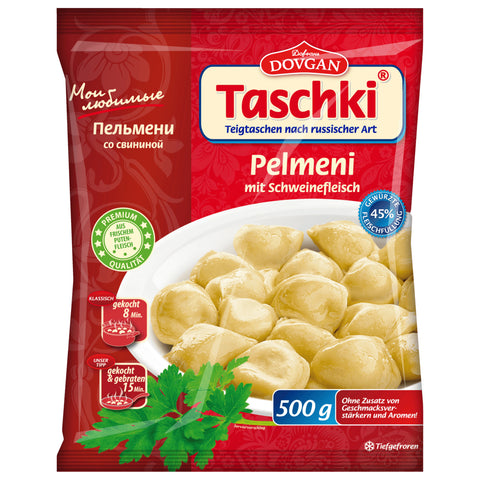 Dovgan Taschki Pelmeni Teigtaschen mit Schweinefleisch 500g