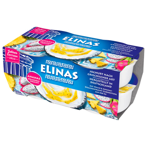 Elinas Joghurt nach griechischer Art Ananas-Drachenfrucht 4x150g