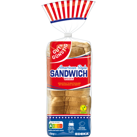 G&G Sandwich-Toast Weizen 750g