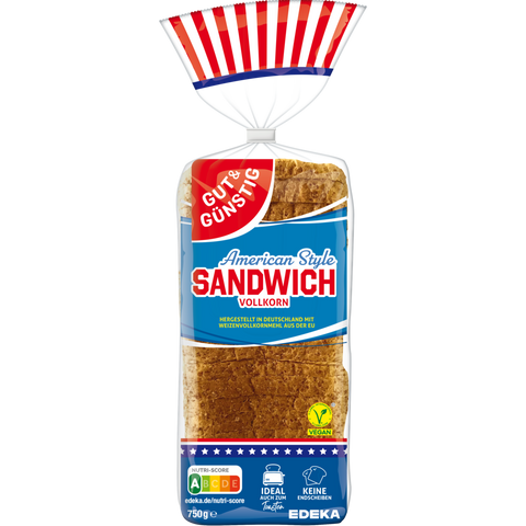 (MHD: 31.07.) G&G Sandwich-Toast Vollkorn 750g