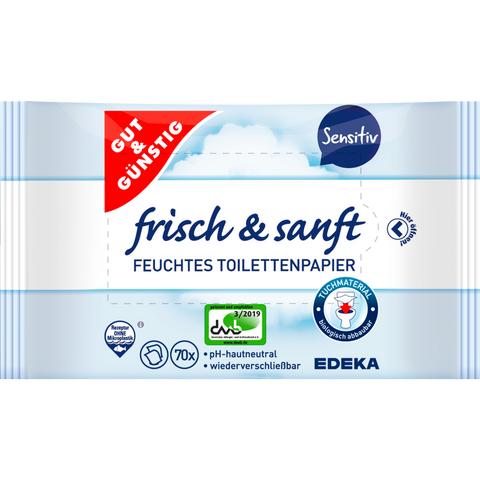 G&G Feuchtes Toilettenpapier Sensitive 2x70er