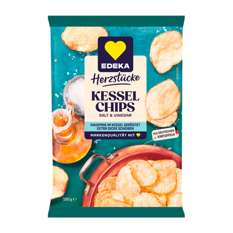 Edeka Kesselchips Salt & Vinegar 150g