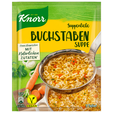 Knorr Suppenliebe Buchstaben Suppe 3 Teller 85g